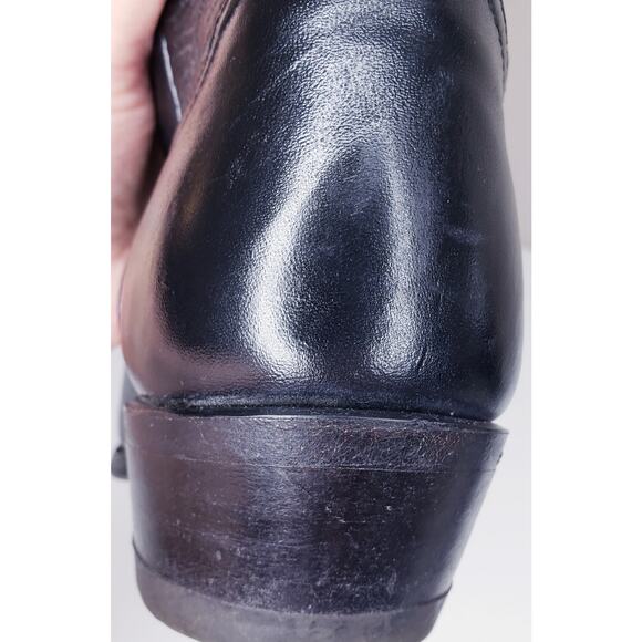 Vtg. TONY LAMA Western Cowboy Boots Black Leather 6711 Men\'s 9 EE *NOT WIDE* main image 11